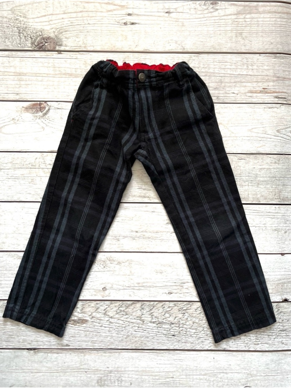 Tea Collection Black Grey Plaid Pants
